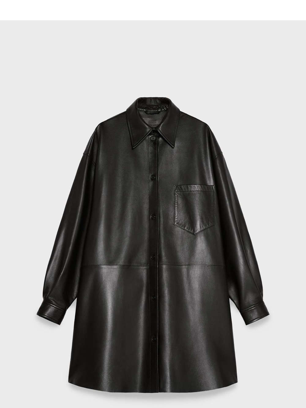 NWOT Zara Black Real Leather Shirt Jacket